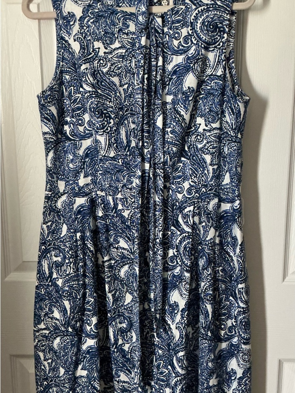 Anne Klein Blue and White Paisley Dress